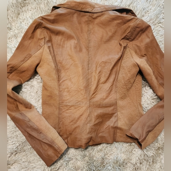 Bod & Christensen leather moto jacket brown size large - Picture 11 of 16